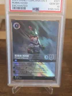 DISNEY LORCANA ENCHANTED #221 ROBIN HOOD - CHAMPION OF SHERWOOD PSA 10 - Image 2