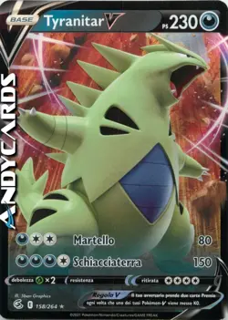 TYRANITAR V 158/264 • Rara Holo • Colpo Fusione SWSH8 POKEMON ITALIANO - Image 1