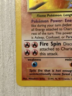 Pokemon Base Set Charizard Holo Rare Card 4/102 Near Mint Condition 1999 - Image 4