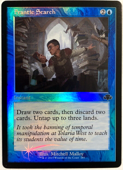 MTG Frantic Search *RETRO FRAME FOIL* Dominaria Remastered 285 NM - Image 1