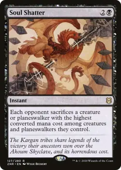 SOUL SHATTER x1 mtg NM-M Zendikar Rising 1 Rare pack fresh crisp never touched - Image 1