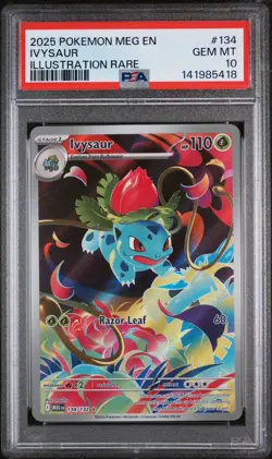 GEM MINT PSA 10 Mega Evolution Ivysaur 134/132 Holo Illust. Rare Pokemon TCG - Image 1
