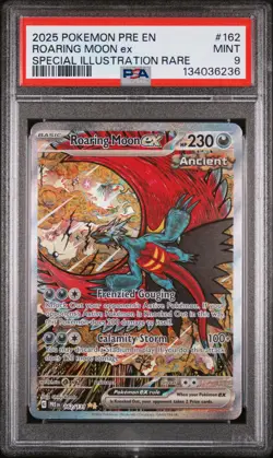Roaring Moon EX 162/108 Special Illustration Rare Pokemon PSA 9 - Image 1