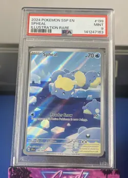 2024 Pokemon SSP EN SPHEAL Illustration Rare 199 Surging Sparks PSA 9 MINT - Image 1