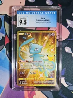 CGC 9.5 Gem Mint Pokemon 2021 Mew Full Art Celebrations Gold #025 025/025 - Image 1