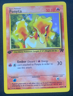 Pokemon TCG Ponyta Team Rocket 64/82 Regular 1st Edition NM - Image 1