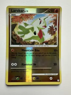 2007 Diamond & Pearl - Mysterious Treasures Larvitar Common Reverse Holo #87 - Image 1