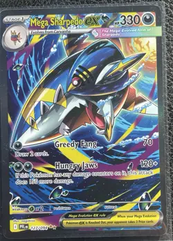 Mega Sharpedo ex 127/094 Special Illustration SIR Pokemon Phantasmal Flames NM - Image 1