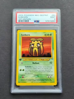 Pokemon PSA 9 1ST EDITION SUNKERN 83/105 NEO DESTINY SET - MINT - Image 1