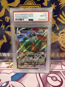 PSA 10 Rayquaza VMAX 101/159 Crown Zenith Holo Pokemon Card - Gem Mint - Image 1
