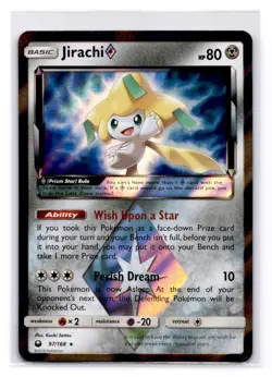 Jirachi Prism Star Prism Rare SM - Celestial Storm 97/168 LP-NM - Image 1
