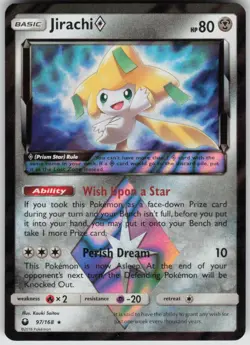 Pokemon Jirachi Prism Star Prism Rare SM - Celestial Storm 97/168 NM - Image 1