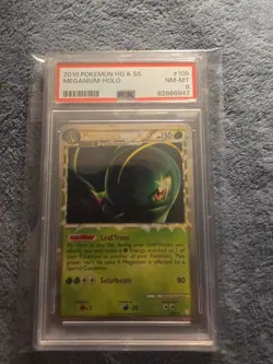 2010 POKEMON HG & SS MEGANIUM HOLO #109 PSA 9 - Image 1