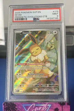 2025 Pokemon Prismatic Evolutions ETB Eevee #173 Black Star Promo PSA 9 - Image 1