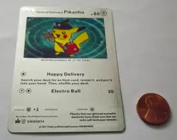 Pokemon - Basic - Silver - Pikachu - Special Delivery - No. 025 - HP60 - SWSH074 - Image 1