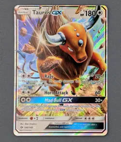 Tauros GX Sun & Moon Base Set 100/149 Holo Ultra Rare Mint Pokemon TCG - Image 1