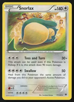Pokemon Snorlax 77/124 XY - Fates Collide Non-Holo Pack Fresh - NM - Image 1