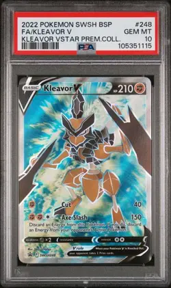 2022 Pokemon Sword and Shield Premium Collection Kleavor V #SWSH248 PSA 10 - Image 1