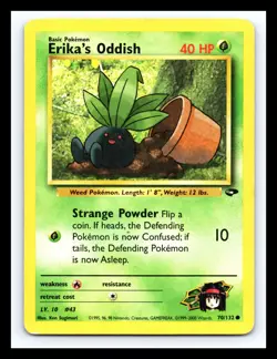 💥 Erika's Oddish # 70/132 Pokemon 2000 Gym Challenge Set Vintage WOTC - Image 1