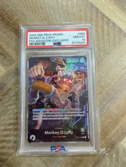 PSA 10 One Piece Promo Monkey D. Luffy PSA Magazine 2024 Exclusive OP05-060 🔥 - Image 1