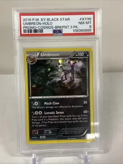 2016 POKEMON BLACK STAR PROMO UMBREON #XY96 HOLO RARE PSA 8 NM-MT #95982139 - Image 1