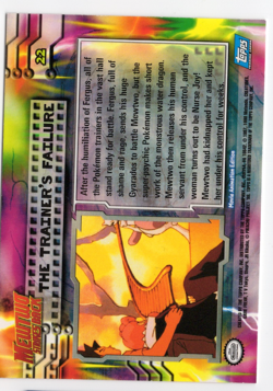 The Trainer's Failure Pokemon Mewtwo Strikes Back #22 Pokemon Card - Image 2