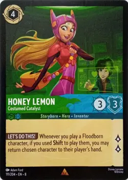 111/204 HONEY LEMON COSTUMED CATALYST EN8 RARE DISNEY LORCANA CARD - Image 1