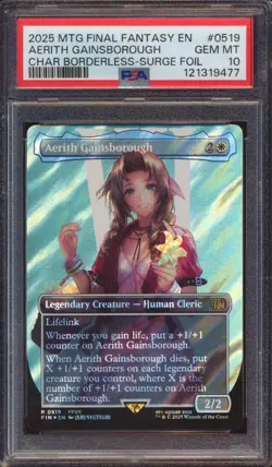 2025 MTG FINAL FANTASY AERITH GAINSBOROUGH 0519 SURGE FOIL PSA 10! - Image 1