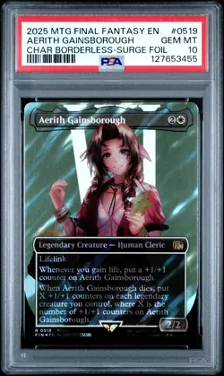 2025 MTG FINAL FANTASY SURGE FOIL #0519 AERITH GAINSBOROUGH PSA 10 - Image 1