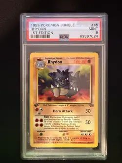 Pokemon Jungle 1999 1st Edition Rhydon 45/64 + Marowak 1st Edition 39/64 PSA 9 - Image 3