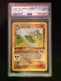 Pokemon Jungle 1999 1st Edition Rhydon 45/64 + Marowak 1st Edition 39/64 PSA 9 - Image 4