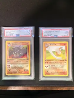 Pokemon Jungle 1999 1st Edition Rhydon 45/64 + Marowak 1st Edition 39/64 PSA 9 - Image 5