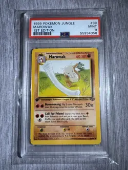 Pokemon Jungle 1st Edition Marowak 39/64 PSA 9 Mint Vintage 1999 - Image 1