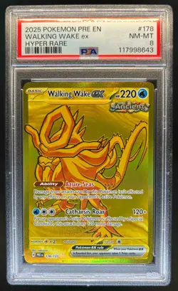 2025 Pokemon SV Prismatic Evolutions Walking Wake ex Hyper Rare #178/131 PSA 8 - Image 1