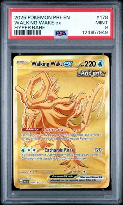 2025 POKEMON SV PRISMATIC EVOLUTIONS PRE EN #178/131 WALKING WAKE EX HR PSA 9 - Image 1