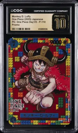 2025 PC: ONE PIECE DAY '25 JPN PROMO #P-110 MONKEY D. LUFFY CGC 10 PERFECT - Image 1