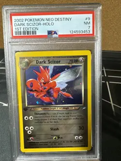 Pokemon Dark Scizor 1st Edition TCG Holo Rare Card 9/105 Neo Destiny Wotc PSA 7 - Image 2