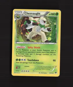 Chesnaught 14/146 XY Cosmos Holo Rare PARTIAL SWIRL Pokemon Card MP - Image 1