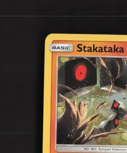 Stakataka SM209 Sun & Moon Black Star Promo Cosmos Holo Pokemon Card LP - Image 3