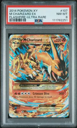 2014 POKEMON XY FLASHFIRE ULTRA RARE 107/106 M CHARIZARD EX Y Secret PSA 8 NM MT - Image 2