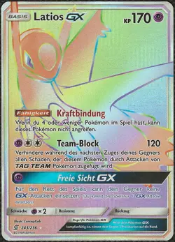Pokemon LATIOS GX 243/236 Unified Minds Sun & Moon Rainbow German Deutsch Good - Image 1