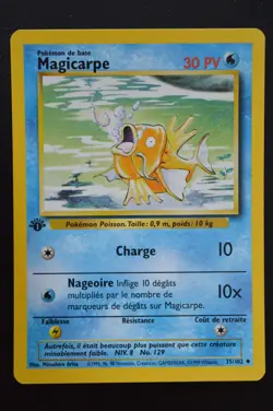 Pokemon TCG MAGIKARP 1ST EDITION FRENCH MAGICARPE Base Set 35/102 NM - Image 1