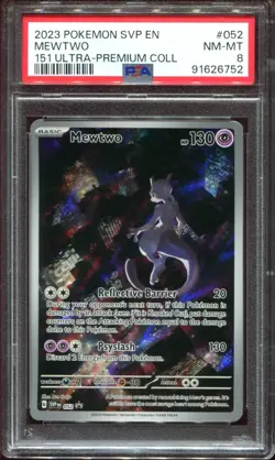Mewtwo SVP 052 Illustration Rare PSA 8 151 Ultra Premium Collection Pokemon Card - Image 1