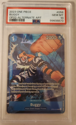 Buggy 2023 ONE PIECE OP02 Paramount War Alternate Art #058 PSA 10 - Image 1