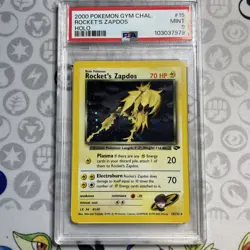2000 POKEMON GYM CHALLENGE HOLO #15 ROCKET'S ZAPDOS PSA 9 - Image 1