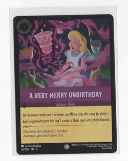 Disney Lorcana A Very Merry Unbirthday 60/204 Alice Action Song Cold Foil - Image 1