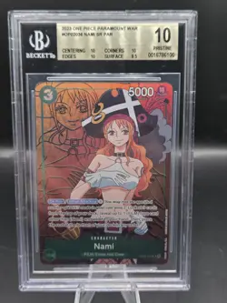 2023 One Piece Paramount War OP02-36 Nami SR PARALLEL ALT ART BGS 10 PRISTINE - Image 1