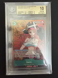 2023 One Piece Paramount War OP02-36 Nami SR PARALLEL ALT ART - BGS 10 PRISTINE - Image 1