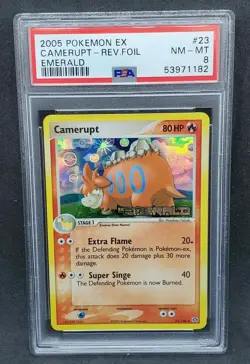 Pokemon PSA 8 NM-MT Camerupt 23/106 EX Emerald Reverse Holofoil 2003 S#1182 - Image 1