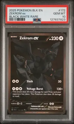 Pokemon 2025 Zekrom ex 172/086 Black White Rare Black Bolt GEM MINT PSA 10 - Image 1